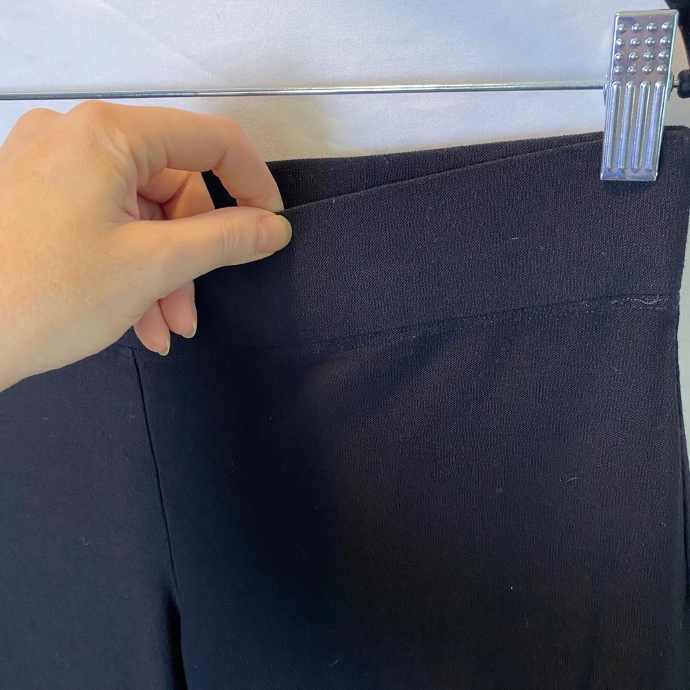 Eileen Fisher Straight Leg Pants Women M Black Stretch Knit Casual Travel Office - Picture 3 of 9